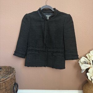 Ann Taylor Black Textured Blazer